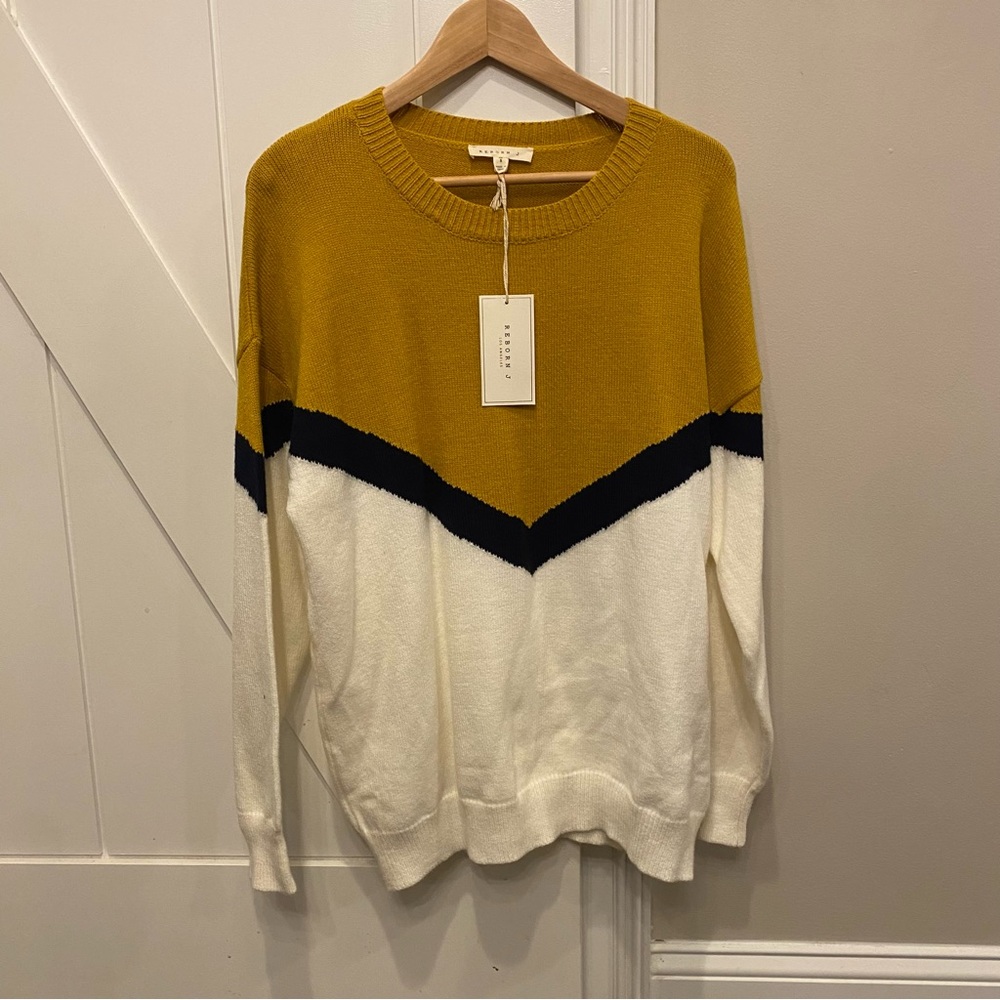 Reborn J color block oversized sweater-NWT